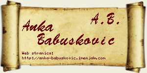 Anka Babušković vizit kartica